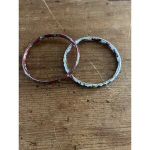 Vintage Cloisonne' Bangles White and red